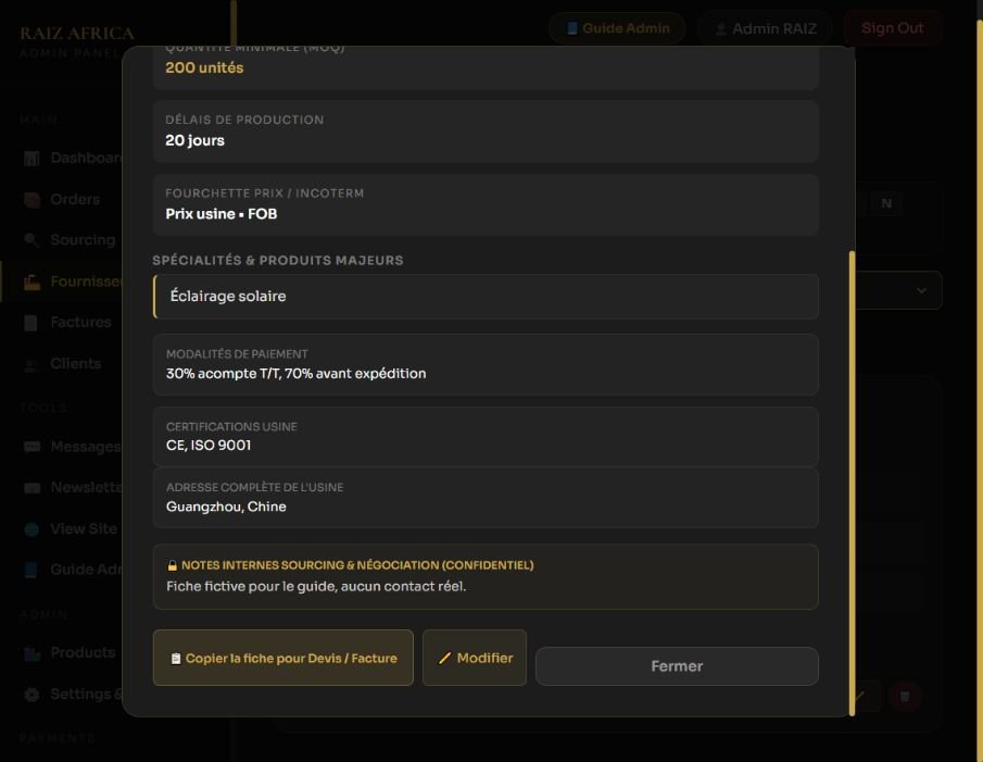 Fiche fournisseur — lire les contacts et préparer le texte de devis
